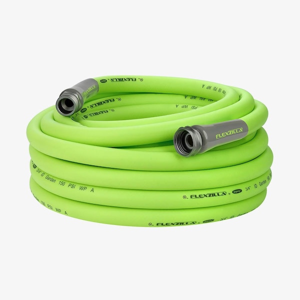 Flexzilla Garden Hose, 3/4in x 50ft, 3/4in - 11 1/2 GHT Fittings - HFZG650YW-E