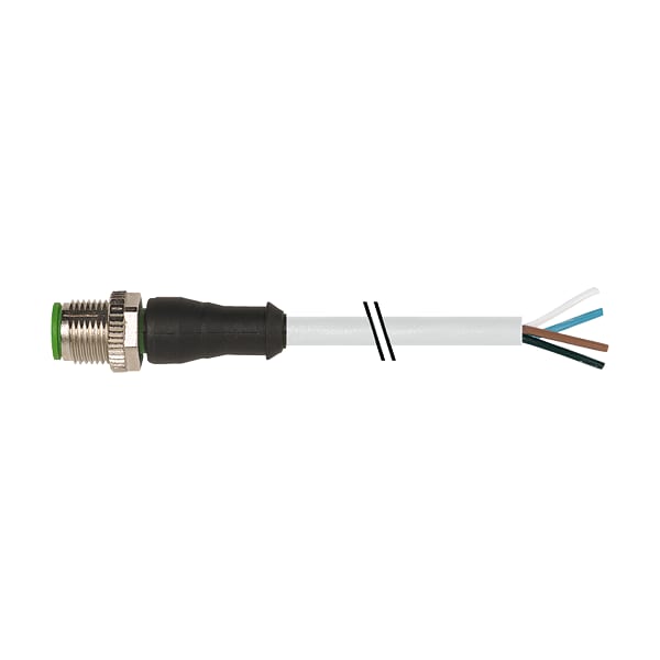 Macho M12 a 0° con cable, PVC 4x0.34 gy UL/CSA 2m - 7000-12021-2140200