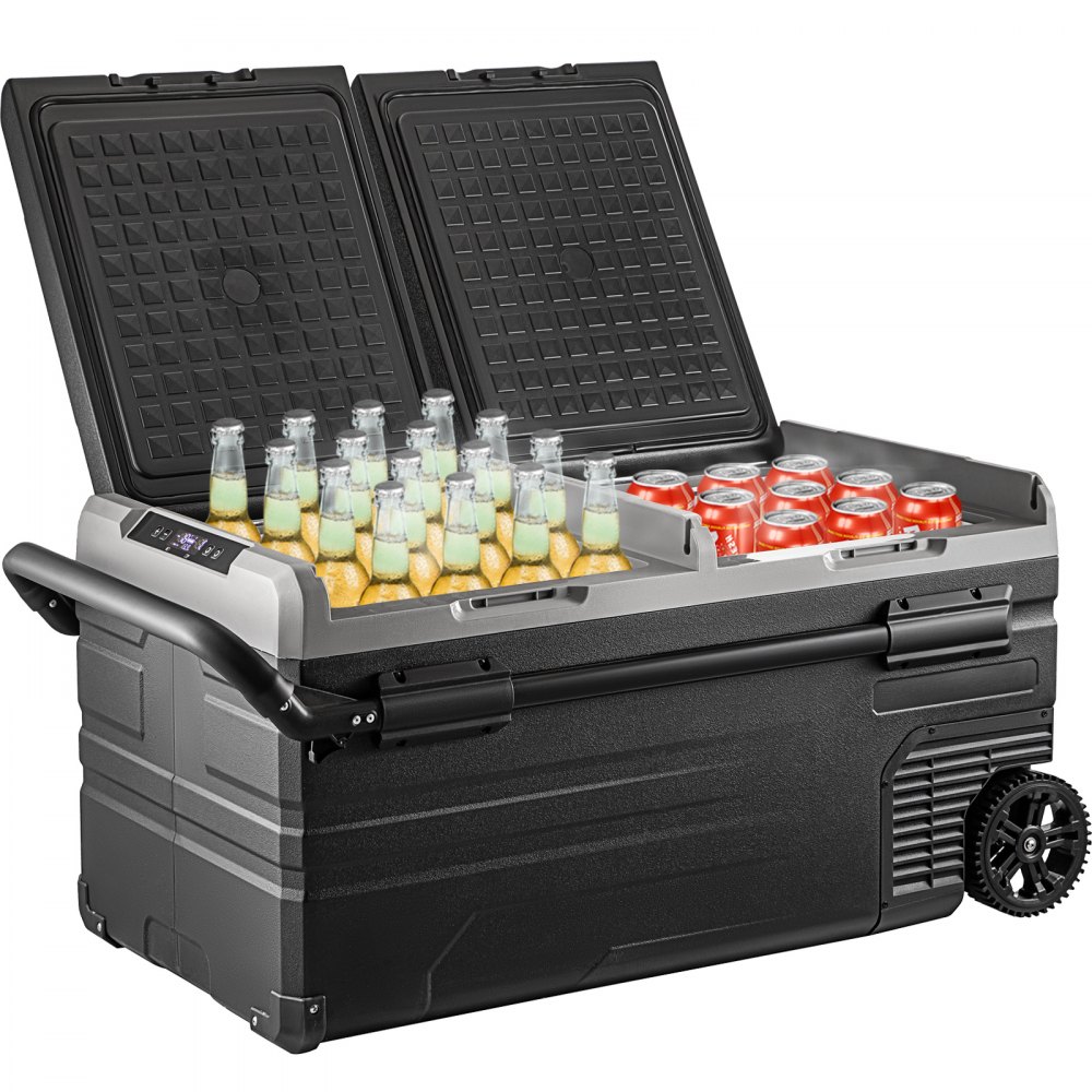 VEVOR Portable Car Freezer, 100 Quart Portable Refrigerator Freezer, 95L Dual Storage Zone Camping Freezer, -4℉~68℉ 12 Volt Fridge Freezer, Car Freezer for Car and Home Use, DC 12/24V, AC 100-240V - JYCZBX95L00000001V1