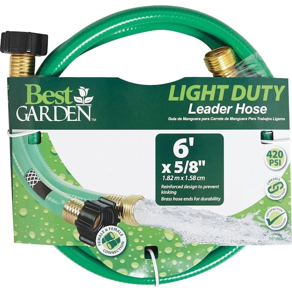 Best Garden 5/8 In. Dia. x 6 Ft. L. Leader Hose with Male & Female Couplings - AGL10LE1