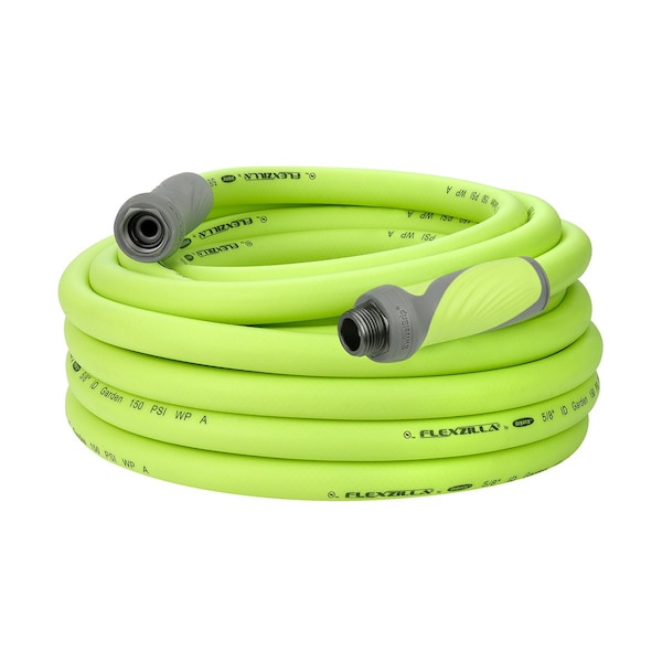 Flexzilla SwivelGrip Garden Hose, 5/8in x 50ft, 3/4in - 11 1/2 GHT Fittings - HFZG550YWS-E