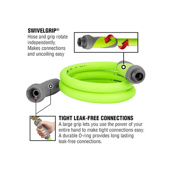 Flexzilla SwivelGrip Garden Lead-in Hose, 5/8" x 5 - HFZG505YWS-E