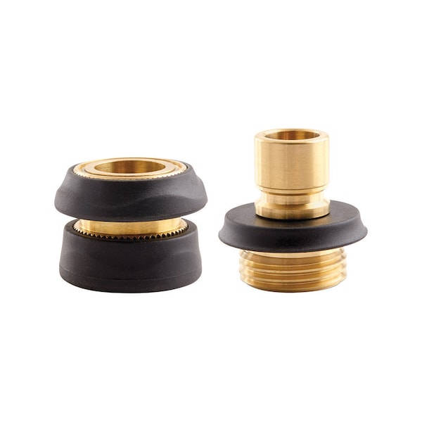 Gilmour Gilmour Brass Male/Female Quick Connector Faucet Set - 840204-1001