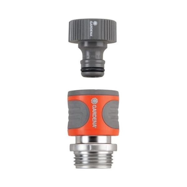 Gardena Gardena 39043 0.62 & 0.5 in. Premium Tap To Hose Connector Set  Nylon-ABS - 7439896