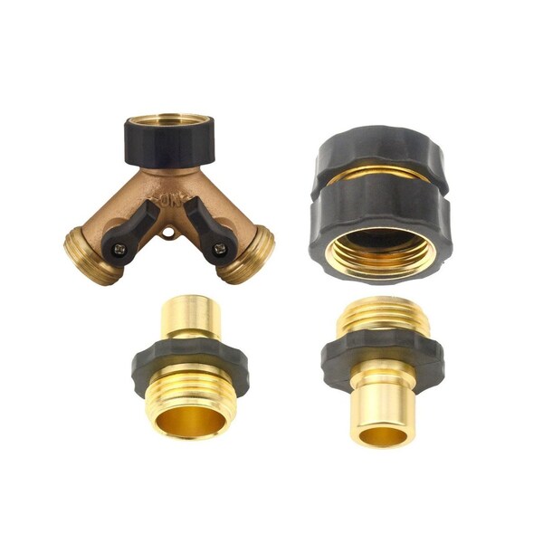 Thrifco Plumbing 4Pcs Aluminum Garden Hose Quick Connector Sets - 8430384