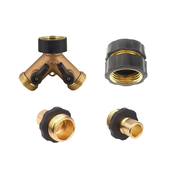 Thrifco Plumbing 4Pcs Aluminum Garden Hose Quick Connector Sets - 8430384