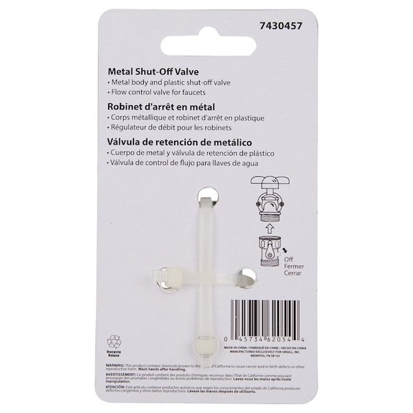 Landscapers Select Hose Shut-Off Valve, 3/4 in, Female, 1 -Port/Way, Zinc Body, Silver, Chrome - GC5043L