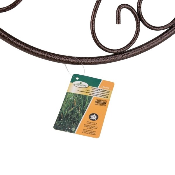 Landscapers Select Hose Hanger, 150 ft Capacity, Steel, Hammertone Brown, Powder-Coated, Wall Mounting - HH021