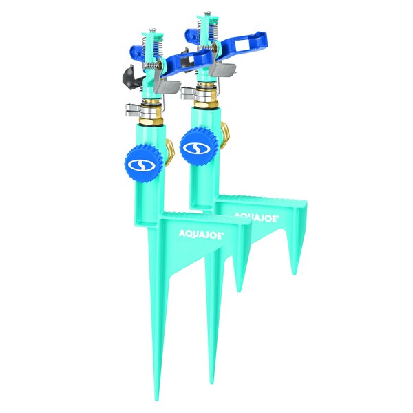 Snow Joe Aqua Joe Indestructible Zinc Impulse 360degree Sprinkler W Step Spike - AJ-ISH-2PK