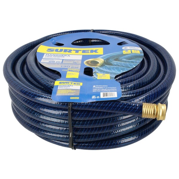 Surtek Spider garden hose with metallic connector 3/4in 25m reel - M34S25