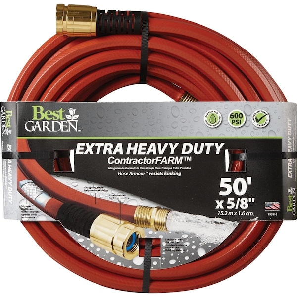Best Garden 5/8 In. Dia. x 50 Ft. L. Drinking Water Safe Contractor Hose - DBELCF58050