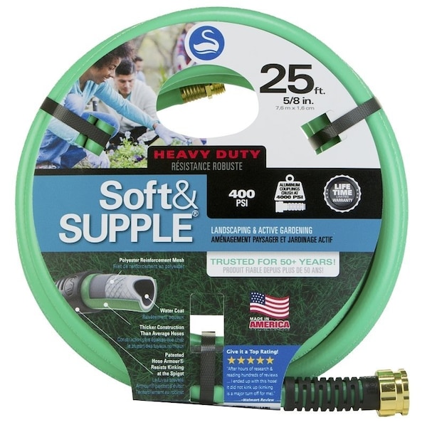 Swan SNSS58025 Garden Hose, 25 ft L, RubberVinyl, Green - CSNSS58025