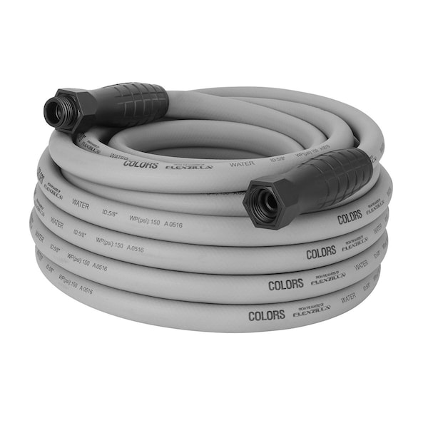 Colors SwivelGrip Garden Hose, 5/8in x 50ft, 3/4in - 11 1/2 GHT Fittings, Slate Grey - HFZC550GYS-E