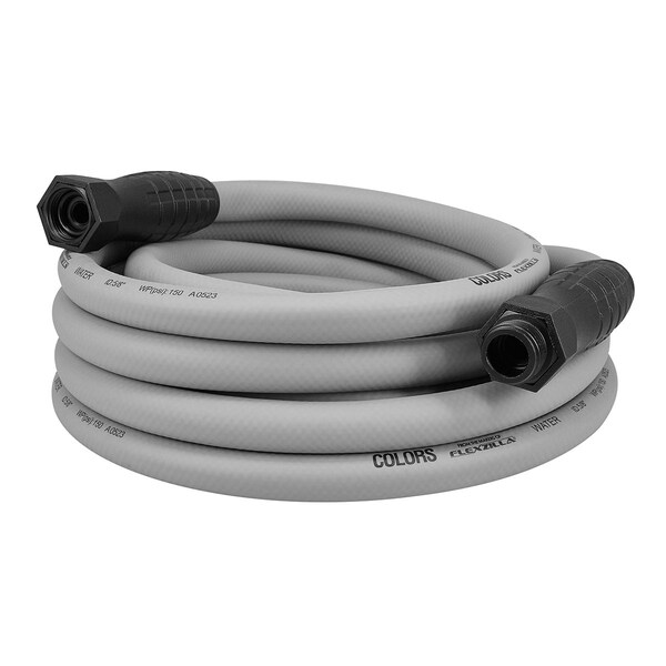 Colors SwivelGrip Garden Hose, 5/8in x 25ft, 3/4in - 11 1/2 GHT Fittings, Slate Grey - HFZC525GYS-E