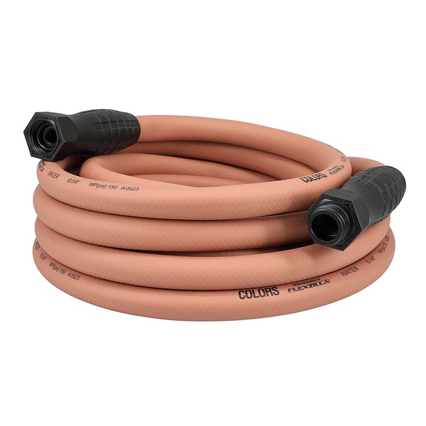 Colors SwivelGrip Garden Hose, 5/8in x 25ft, 3/4in - 11 1/2 GHT Fittings, Red Clay - HFZC525TCS-E