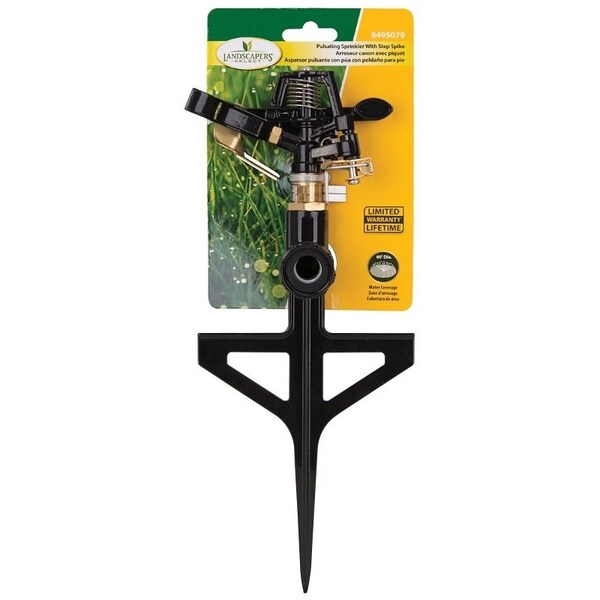 Landscapers Select Sprinkler with Step Spike, Female, Round, Zinc - GS8170