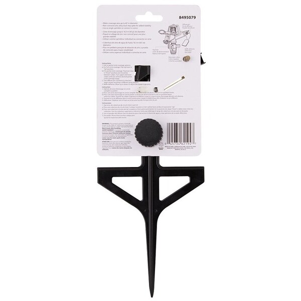 Landscapers Select Sprinkler with Step Spike, Female, Round, Zinc - GS8170