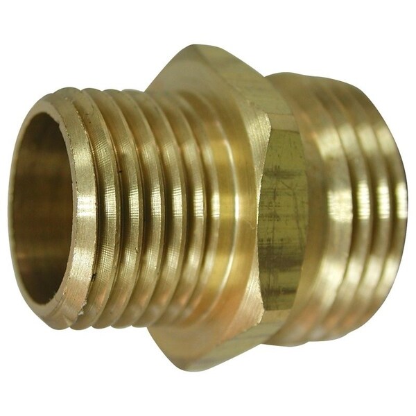 Landscapers Select Hose Adapter, 3/4 x 1/2 in, MHT x MIP, Brass, Brass, For: Garden Hose - PMB-469LFBC