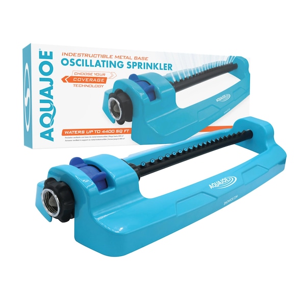Aqua Joe Indestructible Jumbo Metal Base Oscillating Sprinkler 4,400 Sq Ft - SJI-OMS20