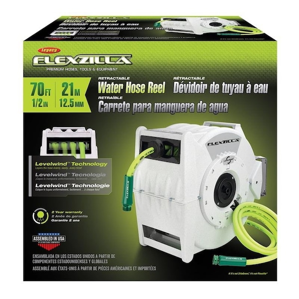 Legacy Legacy Flexzilla 1/2 in. D X 70 ft. L Heavy Duty Premium Grade Hose and Reel - L8340FZ