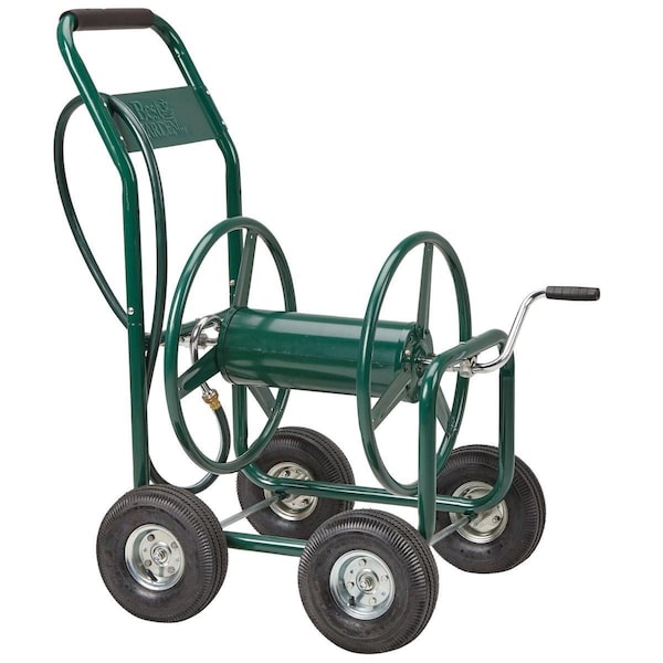 Best Garden 300 Ft. x 5/8 In. Green Metal 4-Wheel Portable Hose Reel - TC4703N