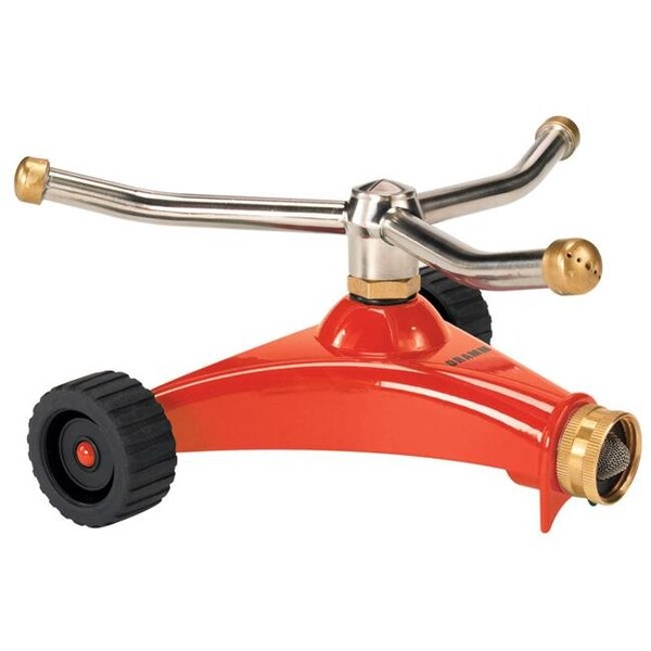 Dramm Dramm 7306426 Metal Wheeled Whirling Sprinkler - Red - 7306426