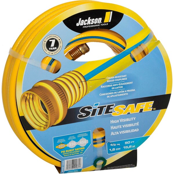 Jackson Professional Tools 5/8X50' L Site Safe High Visibility Garden Hose - 4008100A