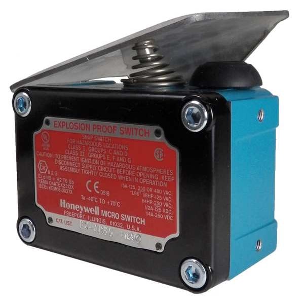 Interruptor de límite a prueba de explosiones Honeywell, émbolo, 1NC/1NO, 15A @ 480V AC, Ubicación del actuador: Superior - EX-AR50