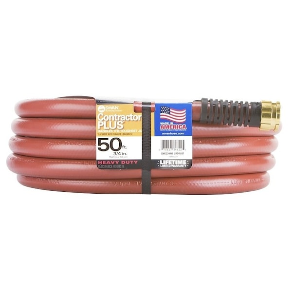 Swan SNCG34050 Garden Hose, 50 ft L, Rubber/Vinyl, Red - CSNCG34050