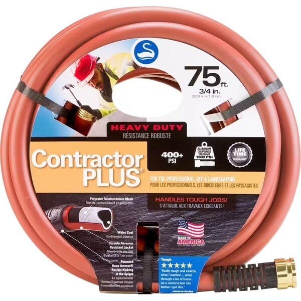 Swan SNCG34075 Garden Hose, 75 ft L, Rubber/Vinyl, Red - CSNCG34075