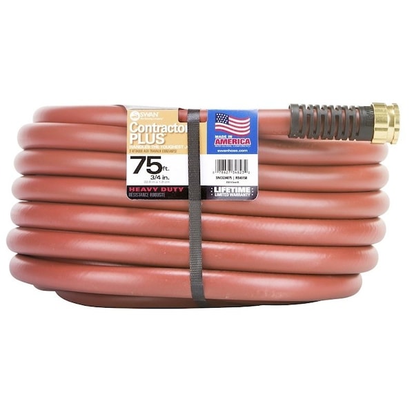 Swan SNCG34075 Garden Hose, 75 ft L, Rubber/Vinyl, Red - CSNCG34075