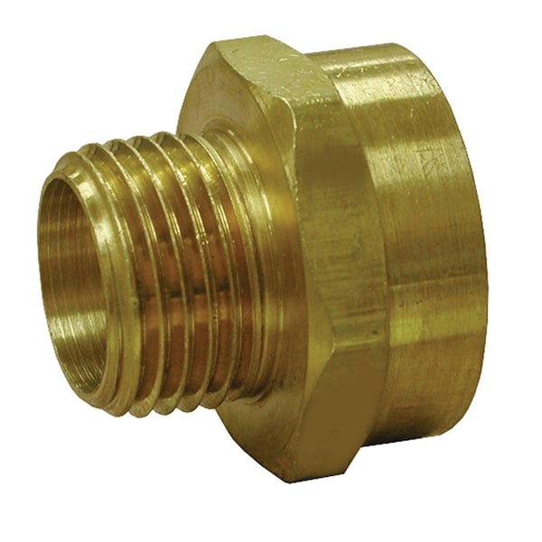 Jones Stephens 3/4in. FHT x 1/2in. MPT Brass Garden Hose Adapter - G20015