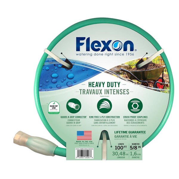 Flexon Flexon 5/8 in. D X 100 ft. L Heavy Duty Garden Hose - FXG58100ACE