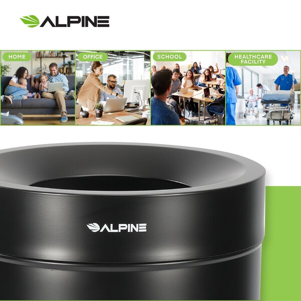 Alpine Industries 50 Gallon Stainless Steel Compost Can Black - ALP475-50-BLK-CO