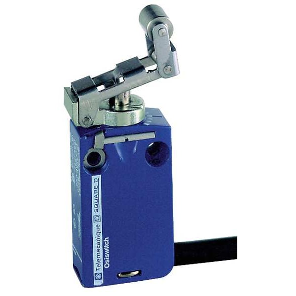 Interruptor de límite Telemecanique Sensors, Embolo, Palanca de rodillo, 1NC/1NO, 6A @ 240V CA, Ubicación del actuador: Arriba - XCMD2124L1