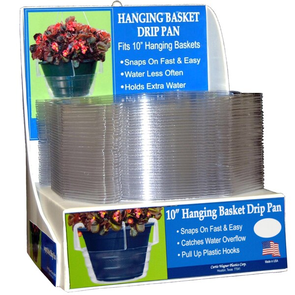 Cwp Curtis Wagner Plastics Plastic Hanging Basket Drip Pan Clear - HB-1150S