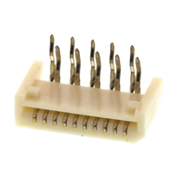 Conector Ffc/Fpc de Molex, 10 contactos, 1 fila, hembra, ángulo recto, paso de 0.039 pulgadas, terminal de soldadura - 528071010