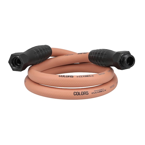 Colors SwivelGrip Garden Hose, 5/8in x 5ft, 3/4in - 11 1/2 GHT Fittings, Red Clay - HFZC505TCS-E