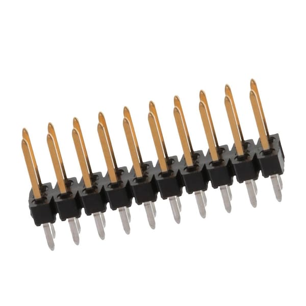 Conector de placa Molex, 20 contactos, 2 filas, macho, recto, paso de 0.1 pulgadas, terminal de soldadura, negro - 901310930