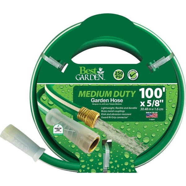 Best Garden 5/8 In. Dia. x 100 Ft. L. Medium-Duty Vinyl Garden Hose W/Guard-N-Grip - DBAW58100V2