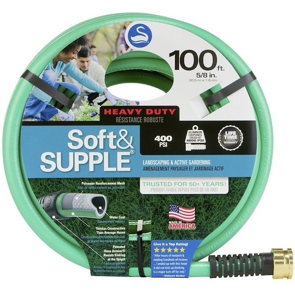 Swan SNSS58100 Garden Hose, 100 ft L, Rubber/Vinyl, Green - CSNSS58100