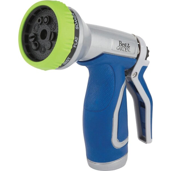Best Garden Metal 9-Pattern Nozzle, Blue & Gray - 55118-PT
