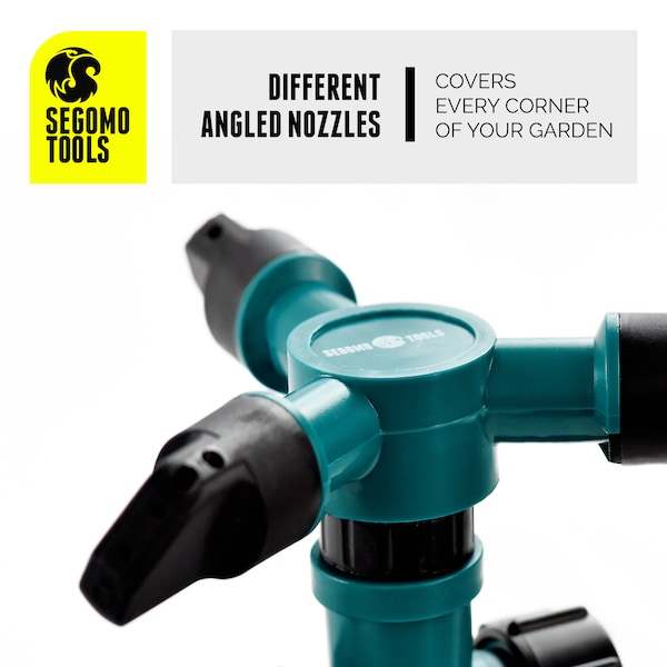 Segomo Tools 360 Deg Raised Rotating Garden Lawn Water Sprinkler Irrigation System - 9007019