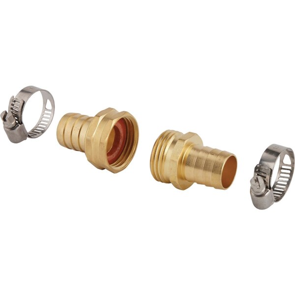 Best Garden 3/4 In. Brass Heavy-Duty Hose Mender - GB9412-3/4+GB9411-3/4