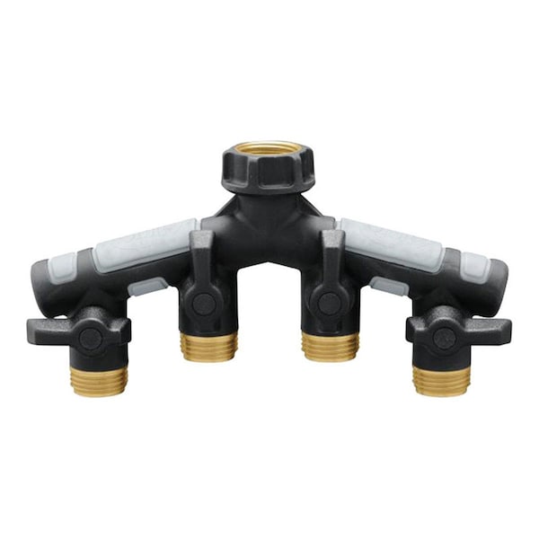 Vortex 0.75 in. Metal Threaded Female & Male Garden Hose Manifold - VO2513596