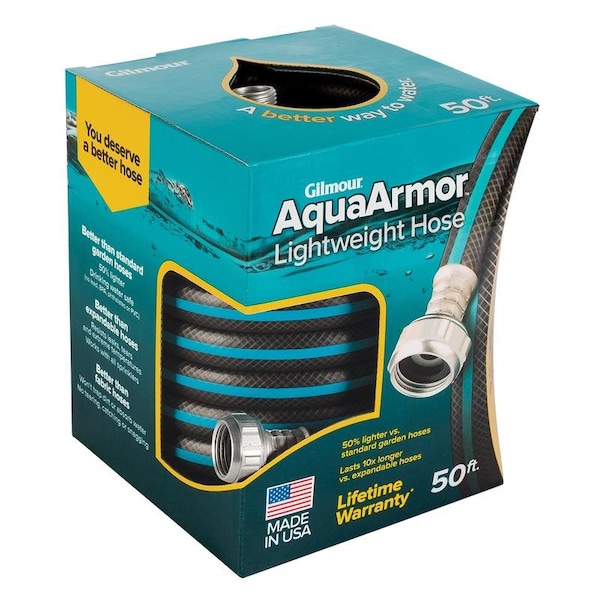 Gilmour Gilmour AquaArmor 1/2 in. D X 50 ft. L Expandable Lightweight Garden Hose - 869501-1001