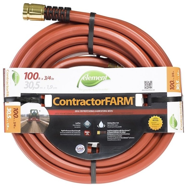 Swan Element ContractorFARM ELCF34100 Water Hose with Aluminum Couplings, 100 ft L - CELCF34100