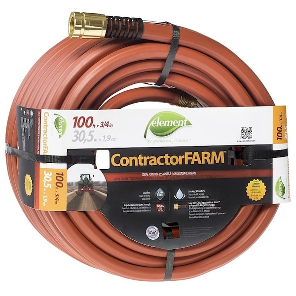 Swan Element ContractorFARM ELCF34100 Water Hose with Aluminum Couplings, 100 ft L - CELCF34100
