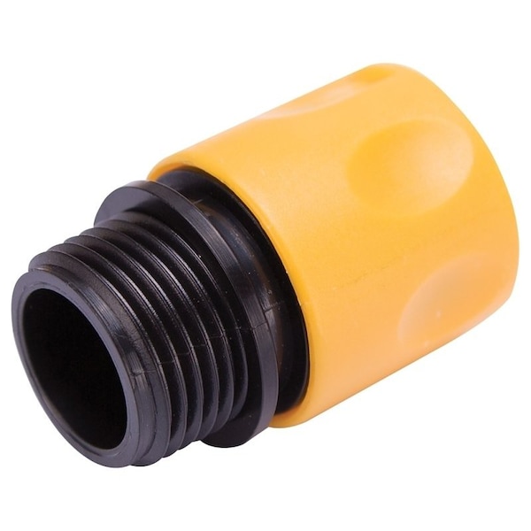 Landscapers Select Hose Connector, 3/4 in, Male, Plastic, Yellow and Black - GC522