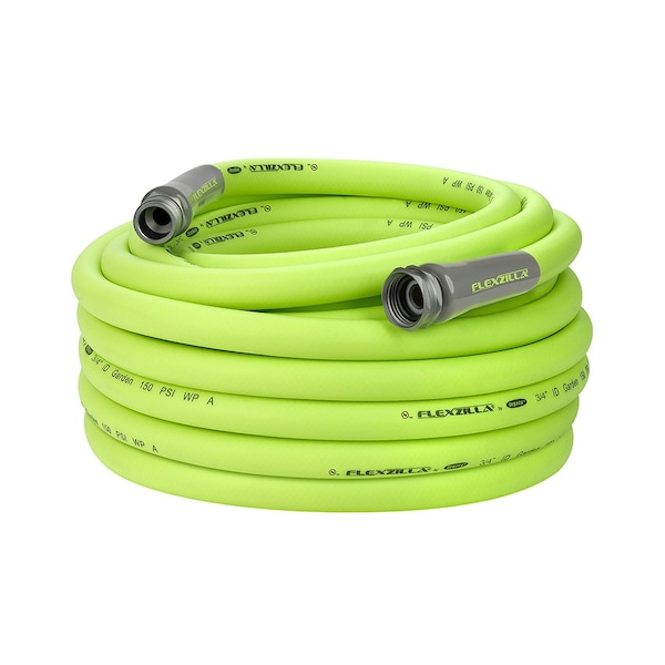 Flexzilla Garden Hose, 3/4in x 75ft, 3/4in - 11 1/2 GHT Fittings - HFZG675YW-E
